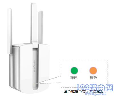 指示灯绿色或者橙色常亮，表示TL-WA933RE扩展器设置成功