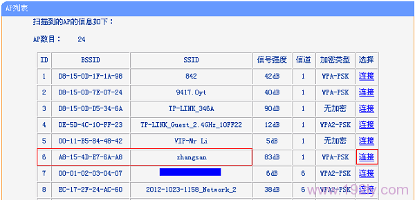 找到主路由器的无线WiFi名称 找到主路由器的无线WiFi名称